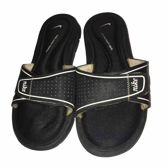Nike Ultra Comfort Footbed Black Flip Flops Women Sandals 360883-011- Size 6 - Picture 1 of 5